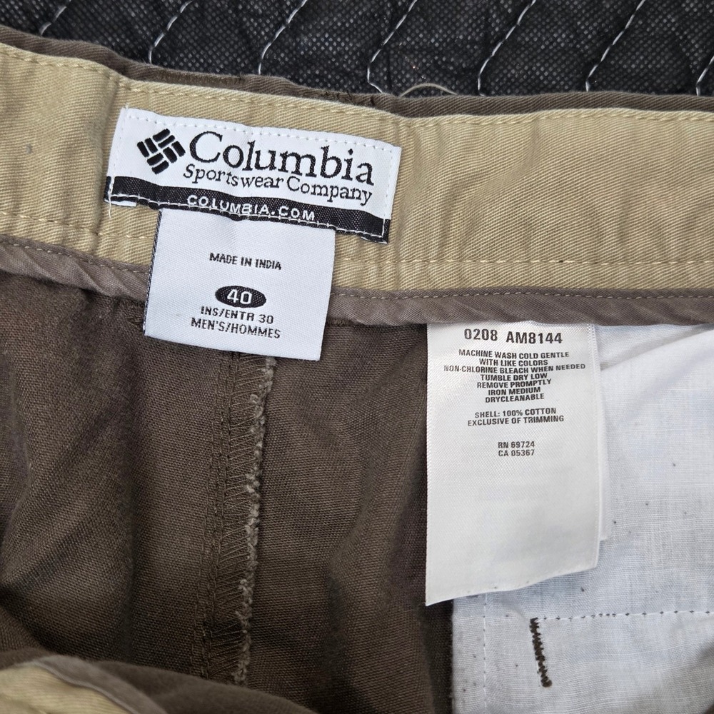 Columbia Sportswear Mens Chino Pants Brown Straight Leg Outdoor Casual 40x29